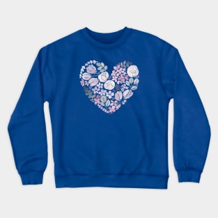 Purple Floral Heart Watercolour Crewneck Sweatshirt